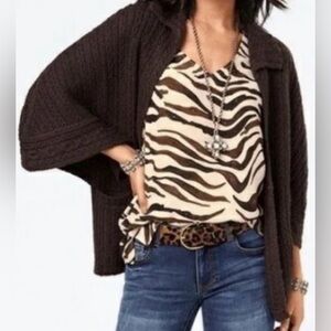 CABI 3982 REPOSE CAPE BROWN SWEATER SIZE XS/S